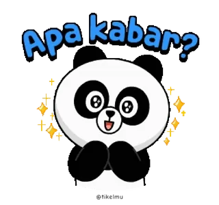😄 fcc0d43c Apa kabar? 挨拶, パンダ, 可愛い, 星, かわいい, こんにちは, こんにちは telegram sticker