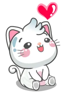 😻 1bd76e5a chat, chaton, mignon, coeur, amour, autocollant, kawaii whatsapp sticker
