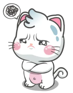 😩 2222e769 chat, dessin animé, triste, mignon, émotionnel, confus whatsapp sticker