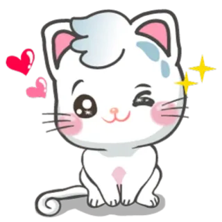 😉 270ed9b7 chat, mignon, chaton, coeur, kawaii, autocollant whatsapp sticker