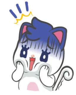 😨 6100f998 chat, choc, surprise, dessin animé, émotion, mignon whatsapp sticker