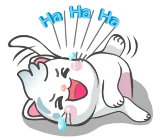 🤣 b3658795 Ha Ha Ha lapin, rire, drôle, dessin animé, mignon, joyeux, animal whatsapp sticker
