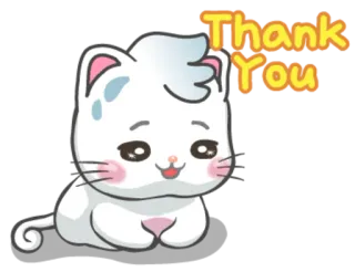 😊 ff00585e Thank You merci, chat, mignon, autocollant, kawaii whatsapp sticker
