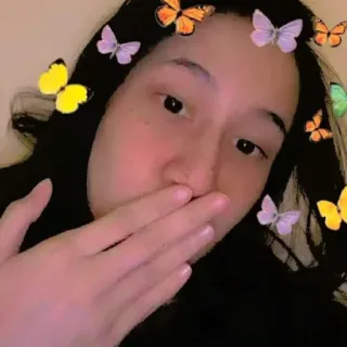 ☁️ 4d42974c borboleta, menina, beleza, retrato, filtro, selfie, rosto telegram sticker