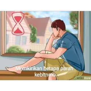 😨 1f316859 Memikirkan betapa parah kebltnmu suy nghĩ, người đàn ông, cửa sổ, đồng hồ cát, buồn, cô đơn telegram sticker