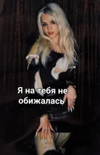 🌟 22f0e738 Я на тебя не обижалась loira, mulher, retrato, russa, texto, garota telegram sticker