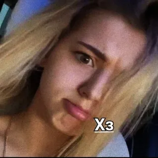 🌟 7e0d3c78 X3 mulher, rosto, expressão, loira, selfie telegram sticker