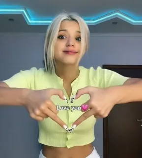 🌟 92407f7a Love you amor, coração, carinho, fofo, menina telegram sticker