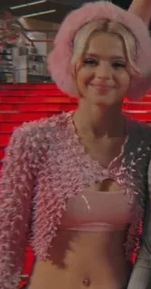 🌟 931c749d mulher, rosa, loira, jovem, menina, moda telegram sticker