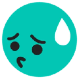 😥 def400bb emoji, worried, sad, concerned, sweat telegram sticker