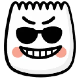 😎 517f6eeb cartoon, glasses, face, smile, emoji telegram sticker