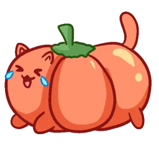 😂 3d5e616c кот, тыква, животное, милый, осень, осень, счастливый telegram sticker