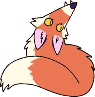 🙃 2bde495b キツネ, 漫画, 動物, 可愛い, 毛皮, 野生動物, 哺乳類 telegram sticker