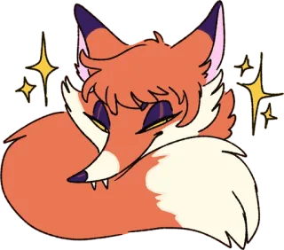 💋 d4fd484c キツネ, 動物, キラキラ, 可愛い, もふもふ, 漫画 telegram sticker