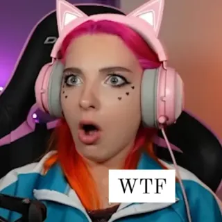 😱 9ab52ad1 WTF sốc, phản ứng, wtf, phụ nữ, ngạc nhiên whatsapp sticker