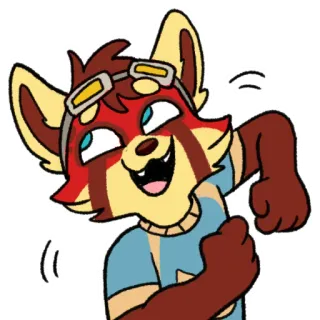 😝 051127cc roter Panda, Cartoon, Furry, Tier, Anthropomorph, niedlich, Brille whatsapp sticker