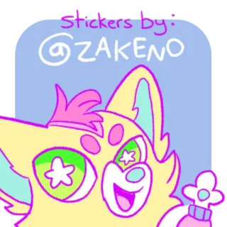 ✏️ 1918195e stickers by: @ZAKENO Furry, Katze, Niedlich, Gelb, Sticker, ZAKENO whatsapp sticker
