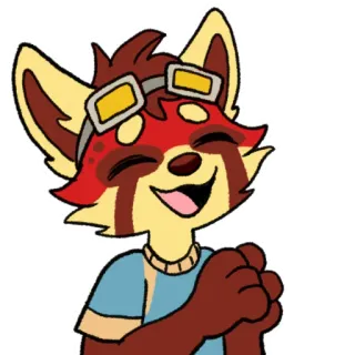 😋 220d3d13 roter Panda, Fellwesen, Cartoon, Tier, niedlich, lächelnd, animiert whatsapp sticker