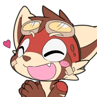 ❤️ 2309e08b Cartoon, Tier, Süß, Aufkleber, Fell, Pilot whatsapp sticker