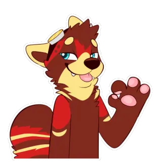 👌 300b87df Furry, Roter Panda, Anthro, Cartoon, Tier, Charakter whatsapp sticker