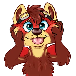 😋 307bb6ac Furry, Cartoon, Tier, Süß, Wiesel, Zunge, Fröhlich whatsapp sticker