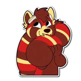 ☺️ 34a842a7 roter Panda, Furry, Anthropomorph, Cartoon, Süß, Sticker whatsapp sticker