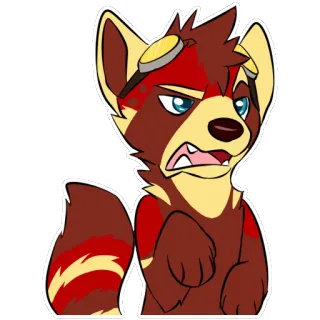 😨 375a9290 Fellwesen, Anthro, Wütend, Roter Panda, Cartoon, Sticker, Genervt whatsapp sticker