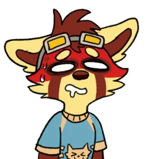 😱 3be98177 roter Panda, Fellwesen, Cartoon, Schweiß, erschöpft, süß, Tier whatsapp sticker