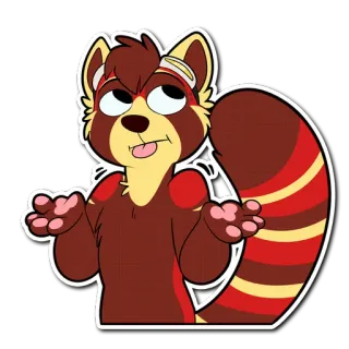 😕 43c54d08 Cartoon, Roter Panda, Furry, Achselzucken, Süß, Animiert whatsapp sticker