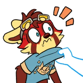 😨 4824568d Fellwesen, Cartoon, Roter Panda, Schockiert, Süß, Anthropomorph whatsapp sticker