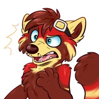 😨 4affbf46 Furry, Tier, Roter Panda, Cartoon, Ängstlich, Verängstigt whatsapp sticker