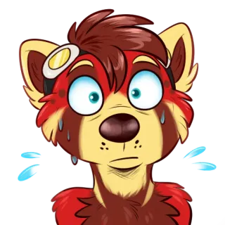 💦 5002892c Fellwesen, Tier, Cartoon, Illustration, Angst, Schweiß whatsapp sticker