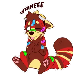 🚑 51df263a WHINEEE Furry, Tier, Roter Panda, Verbände, Verletzt, Wimmernd whatsapp sticker