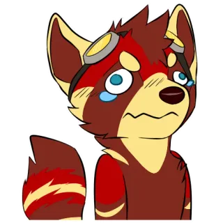 🤐 560e1761 Roter Panda, weinend, traurig, Tier, Cartoon, Emotion whatsapp sticker