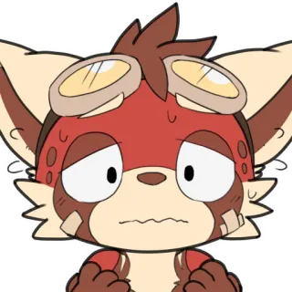 😖 58915a2b Cartoon, Anthropomorph, Fuchs, Brille, Besorgt, Schweiß, Ängstlich whatsapp sticker