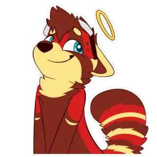 😋 6aa75aaf sticker, cartoon, heiligenschein, süß, tier, fell whatsapp sticker