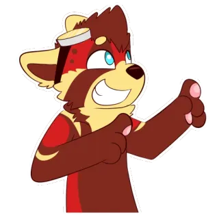 😁 730170ea Furry, Cartoon, Tier, Anthropomorph, Freundlich, Niedlich, Positiv, Daumen hoch whatsapp sticker