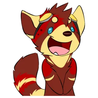 😃 8589db34 Furry, Roter Panda, Tier, Süß, Cartoon, Fröhlich, Anthropomorph whatsapp sticker