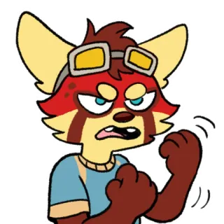 🥊 8604883f fuchs, wütend, cartoon, figur, fell, illustration, brille whatsapp sticker