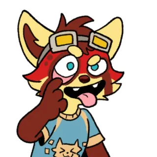 😜 91681c67 Cartoon, Tier, Fuchs, Zunge rausstrecken, Lustig, Albern, Süß, Figur whatsapp sticker