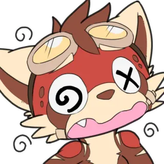 😭 9a368ef1 Cartoon, Tier, Fell, Benommen, X Augen, Sticker whatsapp sticker