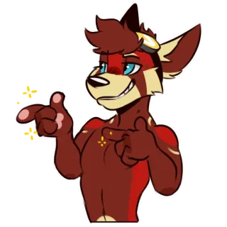 😏 a4222669 Furry, Anthropomorph, Zeigen, Fuchs, Cartoon, Tier whatsapp sticker