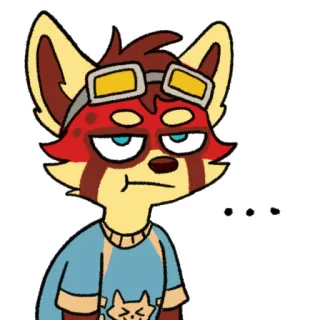 😣 ad051835 ... Fuchs, Cartoon, Tier, Anthropomorph, Fell, Brille, Denken whatsapp sticker