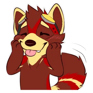 ☺️ c552da7b Furry, Anthro, Cartoon, Tier, Süß, Fröhlich, Lächelnd, Charakter whatsapp sticker