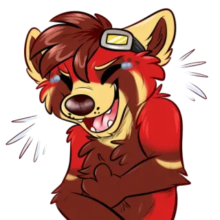 😝 c8ffdd88 Furry, Anthropomorph, Tier, Cartoon, Lachend, Süß, Fröhlich, Heiter whatsapp sticker