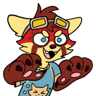 😝 ccfa7865 Fellwesen, Anthro, Tier, Cartoon, Figur, Niedlich, Lächelnd whatsapp sticker
