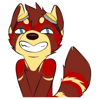 😁 d6d1cd12 Cartoon, Tier, Furry, Anthropomorph, Roter Panda, Schutzbrille whatsapp sticker