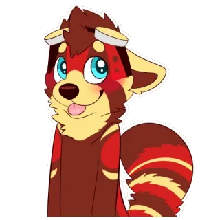 ☺️ d75db586 Fellwesen, Tier, Cartoon, Roter Panda, Süß, Illustration, Launisch whatsapp sticker