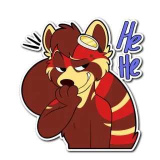 😏 e001178e He He roter Panda, grinsend, Cartoon, Fellwesen, anthropomorph, niedlich whatsapp sticker