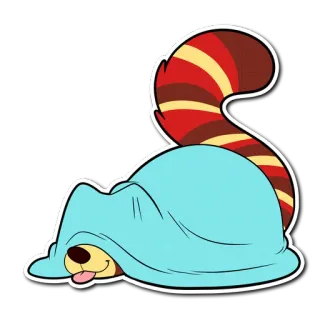 😉 f031ea53 Tier, Decke, Cartoon, Süß, Hund, Schläfrig whatsapp sticker